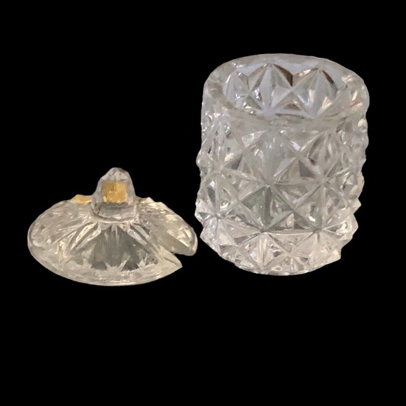 Phil Papel Lead Crystal West Germany Mustard Jam Honey Pot With Spoon - Picture 9 of 11